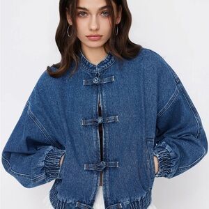 Denim Mandarin Jacket